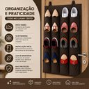 Ver imagem 6 de Organizador Vertical de Armário 16 Nichos Sapateira 8 Pares Suspensa Dobrável Multiuso para Closet e