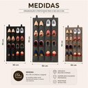 Ver mais imagens de Organizador Vertical de Armário 16 Nichos Sapateira 8 Pares Suspensa Dobrável Multiuso para Closet e