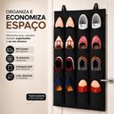Ver imagem 3 de Organizador Vertical de Armário 16 Nichos Sapateira 8 Pares Suspensa Dobrável Multiuso para Closet e