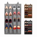 Ver imagem 1 de Organizador Vertical de Armário 16 Nichos Sapateira 8 Pares Suspensa Dobrável Multiuso para Closet e