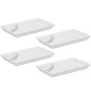 Ver imagem 1 de Kit 4 Pratos Sushi Molheira Shoyu Brancas Uno Coza