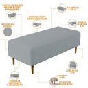 Ver imagem 6 de Kit 02 Puffs Bali W01 Pés Palito 120x50 Cm Suede Cinza