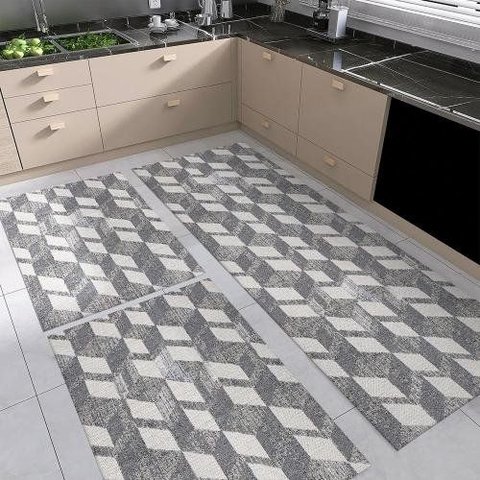 Jogo de Cozinha Jacquard - Rafit Cinza, 3 Peças