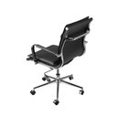 Ver imagem 3 de Cadeira Giratória Baixa Office Soft em Pu Preto Base Rodízio Cromado