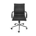 Ver imagem 2 de Cadeira Giratória Baixa Office Soft em Pu Preto Base Rodízio Cromado