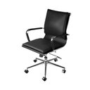 Ver imagem 1 de Cadeira Giratória Baixa Office Soft em Pu Preto Base Rodízio Cromado