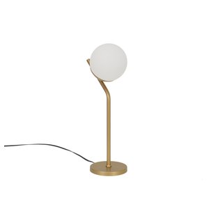Abajur Jabuticaba Inclinado Dourado Bola/globo de Vidro.:dourado