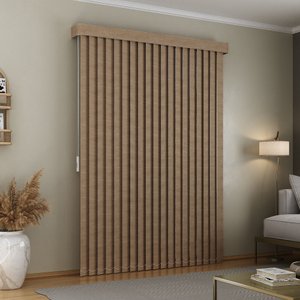 Persiana Vertical em Tecido com Bando Crisdan Largura 2,30 X 1,70 Altura Bege Mescla