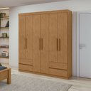 Ver imagem 2 de Guarda-Roupas Zeus 6 portas S/esp E S/pes Pvc Amendoa Clean Móveis Lopas