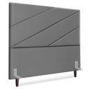 Ver imagem 1 de Cabeceira Casal 140 Cm com Frame Cristal Corino Cinza Artte