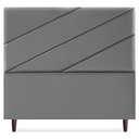 Ver imagem 5 de Cabeceira Casal 140 Cm com Frame Cristal Corino Cinza Artte