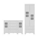Ver imagem 7 de Quarto de Bebê Completo com Guarda-roupas 2 Portas e Cômoda Luna Multimóveis Mp4799 Branco