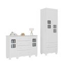 Ver imagem 2 de Quarto de Bebê Completo com Guarda-roupas 2 Portas e Cômoda Luna Multimóveis Mp4799 Branco