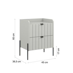 Mesinha de Cabeceira Venus 45cm com Base em Aço Carbono   - 4