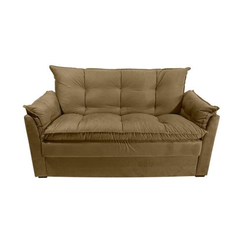Sofá Small 3 Lugares Conforto 160cm Suede Cappucino Decor Cappuccino