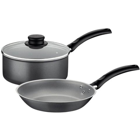 Conjunto Tramontina Panela 2L e Frigideira 22cm Alumínio Antiaderente Starflon Max Turim Chumbo