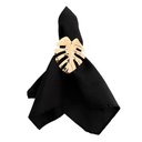 Ver imagem 4 de Kit 2 Pçs Anel Porta Guardanapo De Tecido Pano Metálico Folha Costela de Adão Argola Prendedor