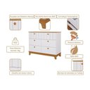 Ver imagem 4 de Quarto para Bebê Cômoda e Berço 100% Mdf Biscoito Permobili Branco/nature
