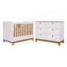 Quarto para Bebê Cômoda e Berço 100% Mdf Biscoito Permobili Branco/nature - 2