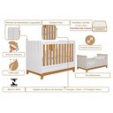 Ver imagem 3 de Quarto para Bebê Cômoda e Berço 100% Mdf Biscoito Permobili Branco/nature