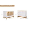 Quarto para Bebê Cômoda e Berço 100% Mdf Biscoito Permobili Branco/nature - 5