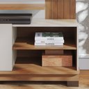 Ver imagem 6 de Estante Painel para Tv 65 Pol Madrid C05 Off White Matte/freijó - Mpozenato