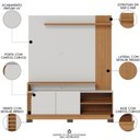 Ver imagem 3 de Estante Painel para Tv 65 Pol Madrid C05 Off White Matte/freijó - Mpozenato