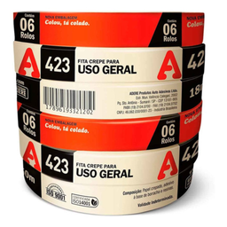 Fita Crepe Para Uso Geral 423 18mmx50m Adere - Kit com 5 Unidades - 5