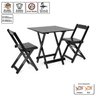 Conjunto Dobrável 70 X 70 com 2 Cadeiras Dobráveis Preto - Móveis Britz - 3