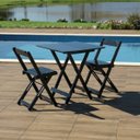 Ver imagem 2 de Conjunto Dobrável 70 X 70 com 2 Cadeiras Dobráveis Preto - Móveis Britz