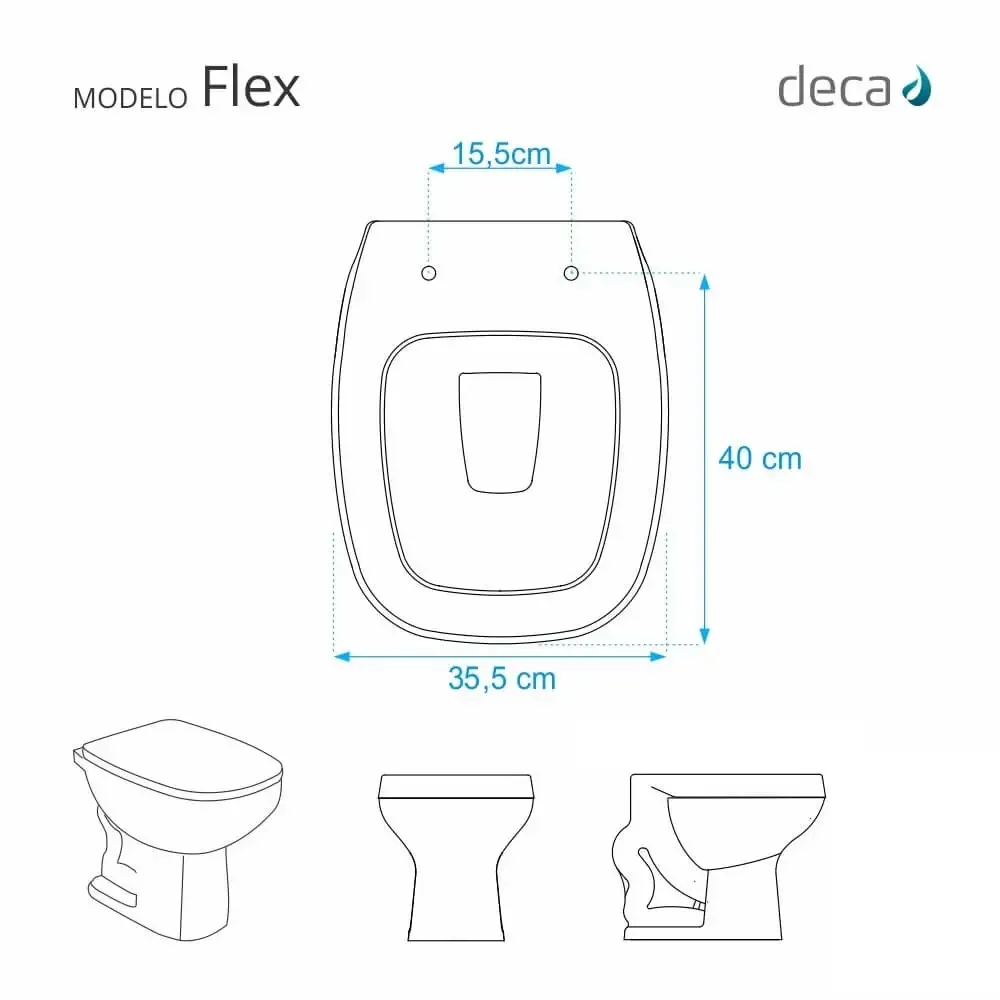 Assento Sanitário Almofadado Flex Branco para vaso Deca - 3