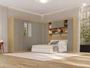 Ver imagem 1 de Guarda-Roupa Casal Modulado de Canto com Espelho 11 Portas Multimóveis Madeirado/Cinza
