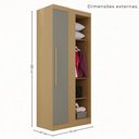 Ver imagem 5 de Guarda-Roupa Casal Modulado de Canto com Espelho 11 Portas Multimóveis Madeirado/Cinza
