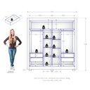 Ver imagem 4 de Guarda Roupa Casal Titanium 2 Portas Correr 4 Gavetas MDP com Cômoda Sapateira Branco Zanzini Mó