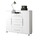 Ver imagem 7 de Guarda Roupa Casal Titanium 2 Portas Correr 4 Gavetas MDP com Cômoda Sapateira Branco Zanzini Mó