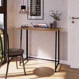 Escrivaninha Dobrável 80cm Industrial Preto E Mel - 1