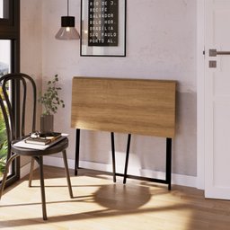 Escrivaninha Dobrável 80cm Industrial Preto E Mel - 3