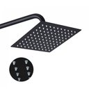 Ver imagem 1 de Chuveiro Ducha Slim Quadrado 20x20 Parede Suporte Preto Fosco Piscina Banheiro Area Externa Economia