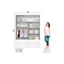 Ver imagem 3 de Quarto Infantil Completo Americano 2 Peças (1 G Roupa + 1 Cômoda) Qi59 Branco - Henn