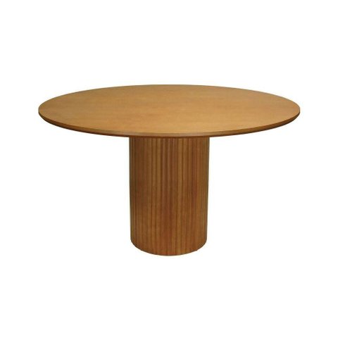 Mesa de Jantar Capri 6 Lugares Redonda Laminado 150cm Amêndoa