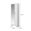 Ver imagem 6 de Armário Multiuso 56cm c/ Espelho 2 Portas 5 Prateleiras Br Cor:Branco