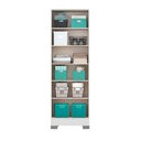 Ver imagem 2 de Armário Multiuso 56cm C/ Espelho 2 Portas 5 Prateleiras Br Cor:branco