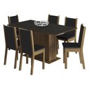 Ver imagem 2 de Conjunto Sala de Jantar Madesa Ohana Mesa Tampo de Madeira com 6 Cadeiras Rustic/Preto/Sintético Pre