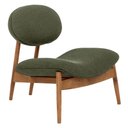 Ver imagem 1 de Poltrona Decorativa Yves Base Madeira Castanho Linho Verde - Nexta Casa