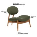 Ver imagem 7 de Poltrona Decorativa Yves Base Madeira Castanho Linho Verde - Nexta Casa