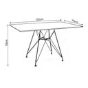Ver imagem 2 de Conjunto De Mesa De Ferro Preto Tampo Amêndoa 120X75 4 Cadeiras Ferro Preta Assento Bra