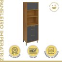 Ver imagem 5 de Paneleiro Torre Quente 1 Porta 3 Gavetas Imperatriz Nesher Móveis Freijó-grafite