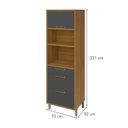 Ver imagem 6 de Paneleiro Torre Quente 1 Porta 3 Gavetas Imperatriz Nesher Móveis Freijó-grafite