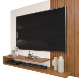 Painel para Tv até 50 Polegadas 2 Prateleiras Nando Dj Móveis Freijó/off White - 8