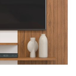 Painel para Tv até 50 Polegadas 2 Prateleiras Nando Dj Móveis Freijó/off White - 5